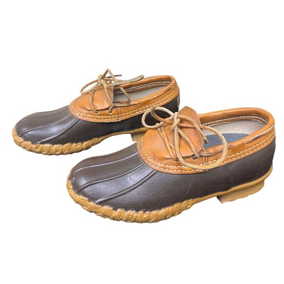 LL Bean Size 7 Men Duck Boot Shoe Maine Hunting Vintage Rubber Outdoor Brown Tan - Picture 1 of 12